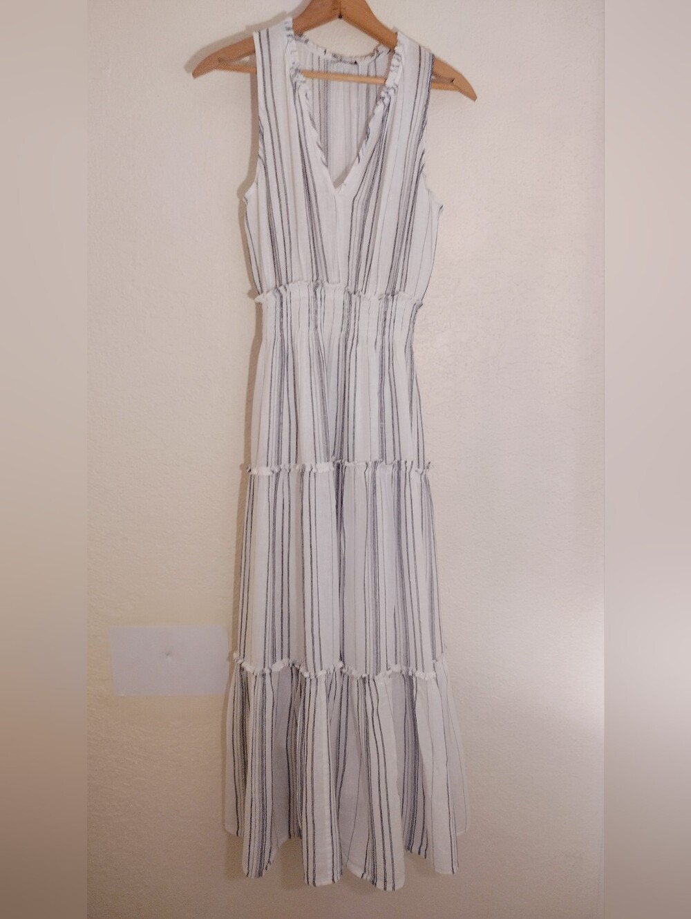 Rails Loulou Striped Sleeveless Linen Blend Maxi Dress Coastal Resort Summer - Picture 8 of 13
